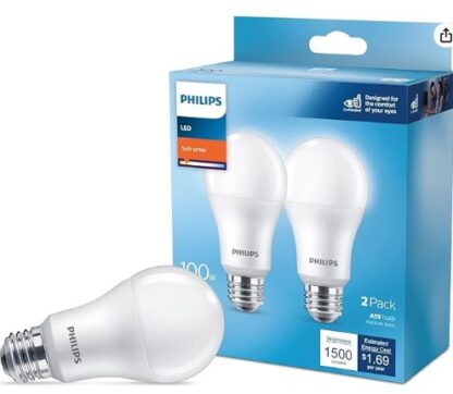 Basic Frosted Non-Dimmable A19 Light Bulb - 4 pack