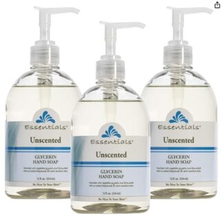 Essentials by Clearly Natural Glycerin Liquid Hand Soap, Unscented, 12-Fluid Ounce, Pack of 3
