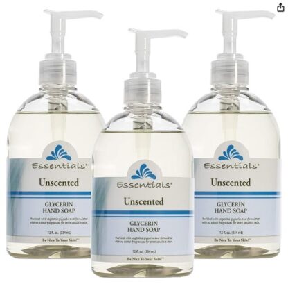 Essentials by Clearly Natural Glycerin Liquid Hand Soap, Unscented, 12-Fluid Ounce, Pack of 3